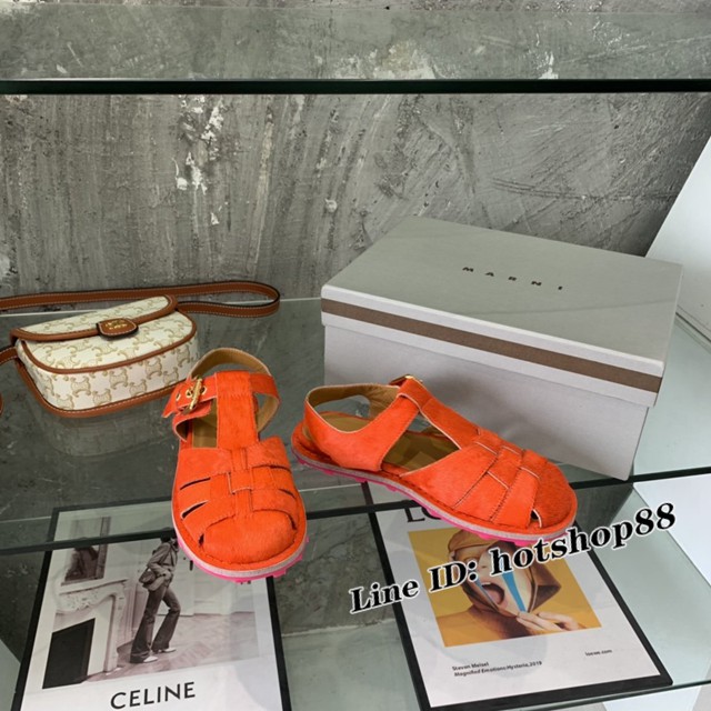 Marni 22春夏新款女士涼鞋 羅馬風編織涼鞋 dx3157